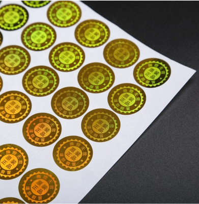 Holographic Film Self Adhesive Shipping Labels , Waterproof Roll Label Stickers