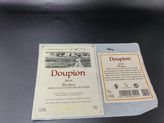 Silver Wine Label Stickers Embossed Foil Seal Stickers Waterproof Adhesive Private