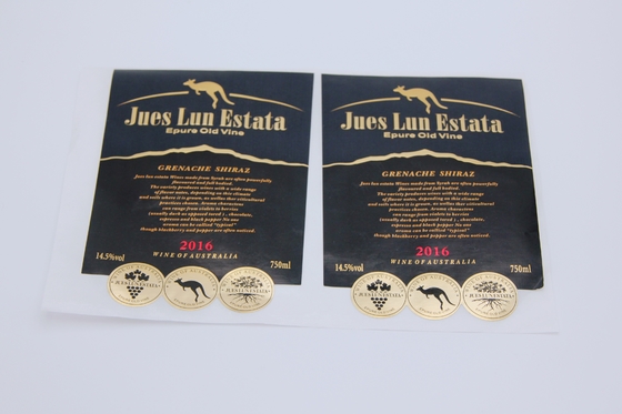 Silver Wine Label Stickers Embossed Foil Seal Stickers Waterproof Adhesive Private