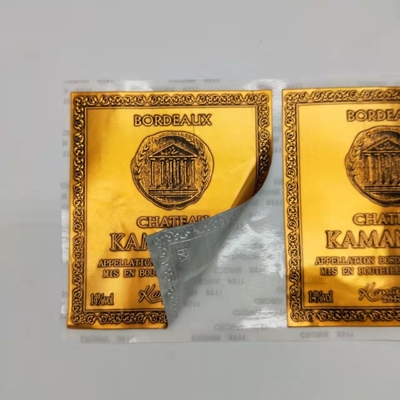 Gold Foil Stamped Stickers Printed Labels Rectangle Logo Roll Food Wine Bottle Labels Wedding