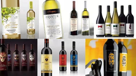 Red Wine Label Stickers Paper Printed Birthday Waterproof Adhesive