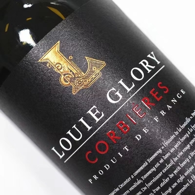 Self Adhesive Wine Labels Stick Gold Foil Embossed Stickers Custom Printing