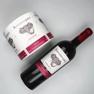 Matte Gold Foil Wine Label Stickers White Custom Embossed Seal Stickers Metallic Adhesive