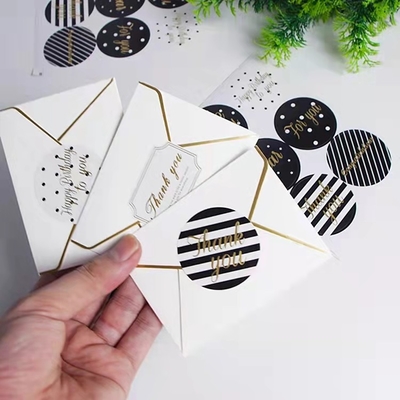 Flower Waterproof Wedding Label Sticker Packaging  Thank You Circle Stickers 500pcs