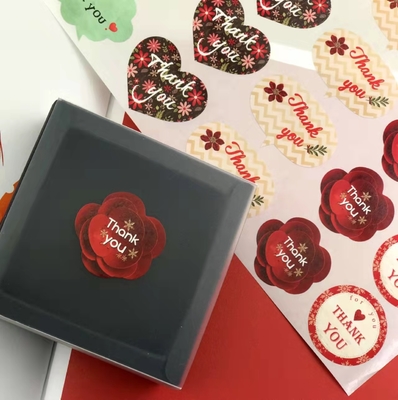 1.2 1.5 Inch Luxury Sticker Labels Printing Thank You Business Stickers Heart 500 Piece