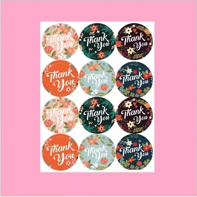 1.2 1.5 Inch Luxury Sticker Labels Printing Thank You Business Stickers Heart 500 Piece
