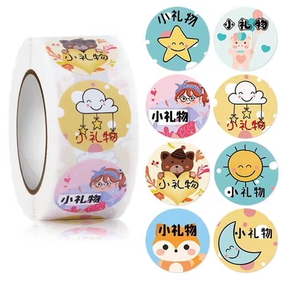 Business Label Sticker Packaging Glossy Vinyl Circle Stickers Pvc Waterproof Small Thank You