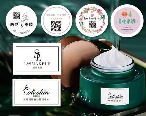 Custom Cosmetic Jar Labels Container Coated Paper PS Version Printing