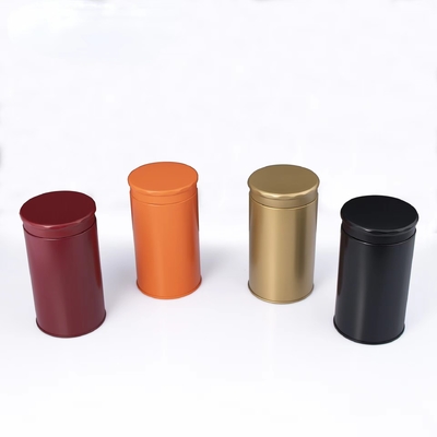White Saffron Tin Box Cylinder Jar Nice Can 180 Grams Round Metal Tinplate Printed