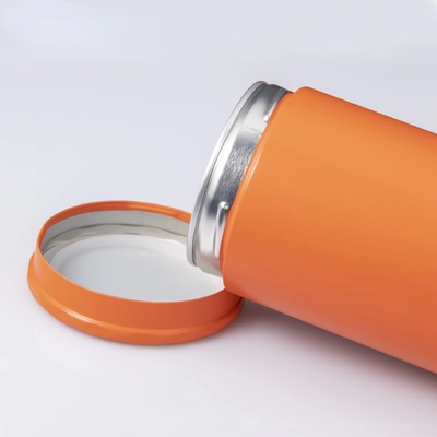 White Saffron Tin Box Cylinder Jar Nice Can 180 Grams Round Metal Tinplate Printed