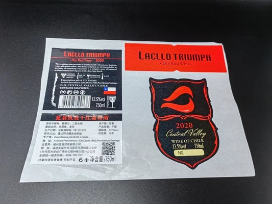 Bottle Wine Label Stickers Printing Paper Roll Food Adhesive Gold Seal Embossing Foil Labels