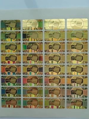 Holographic Anti Counterfeit Sticker Film Labeling Transparency Rectangle Round Corner