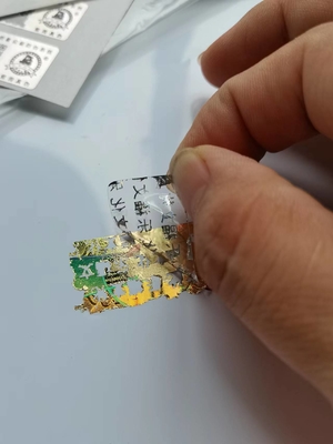 Holographic Anti Counterfeit Sticker Film Labeling Transparency Rectangle Round Corner